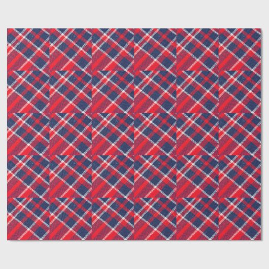 Rood-blauw geruite wollen textuur. cadeaupapier (Vlak)