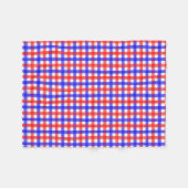 Rood Blauw Gingham Plaid Patroon Fleece Deken (Voorkant (Horizontaal))
