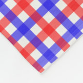 Rood Blauw Gingham Plaid Patroon Fleece Deken (Hoek)