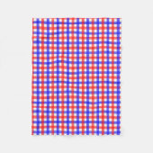 Rood Blauw Gingham Plaid Patroon Fleece Deken (Voorkant)