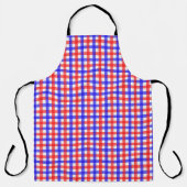 Rood Blauw Gingham Plaid Patroon Schort (Voorkant)