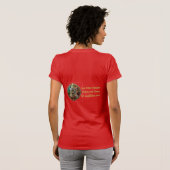 Rood & Blauw Glas in lood Hart Steampunk Series T-shirt (Achterkant volledig)