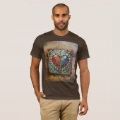 Rood & Blauw Glas in lood Hart Steampunk Series T-shirt (Voorkant volledig)