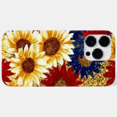 ROOD BLAUW GOUD GLITTER LOOK AMERIKAANSE ZONNEBLOE Case-Mate iPhone CASE (Achterkant (horizontaal))