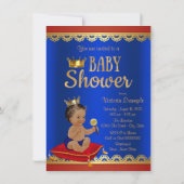 Rood Blauw Gouden Stoel Etnische Prince Boy Baby s Kaart (Achterkant)
