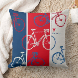 Rood & Blauw, grafisch & cool Fietsen Kussen