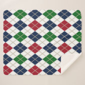 Rood Blauw Groen Argyle Sherpa Deken (Voorkant (horizontaal))