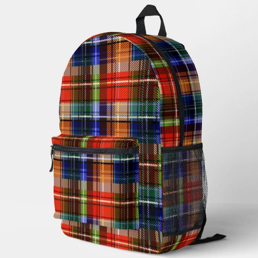 Rood Blauw Groen Geel Geruit Schots Design  Bedrukte Rugzak