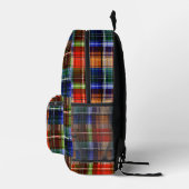 Rood Blauw Groen Geel Geruit Schots Design  Bedrukte Rugzak (Rechts)