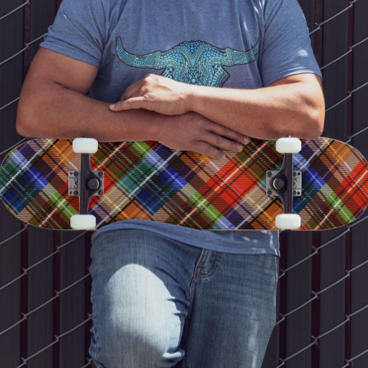 Rood Blauw Groen Geel Geruit Schots Design Persoonlijk Skateboard