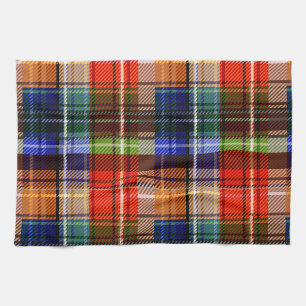 Rood Blauw Groen Geel Geruit Schots Design  Theedoek