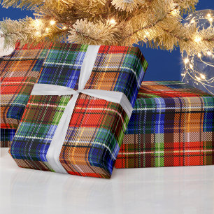 Rood Blauw Groen Geel Schotland Streep Ontwerp Cadeaupapier