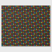 Rood Blauw Groen Geel Sinaasappel Polka Dot | Zwar Cadeaupapier (Vlak)
