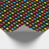 Rood Blauw Groen Geel Sinaasappel Polka Dot | Zwar Cadeaupapier (Hoek)