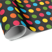 Rood Blauw Groen Geel Sinaasappel Polka Dot | Zwar Cadeaupapier (Rol Hoek)