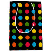 Rood Blauw Groen Geel Sinaasappel Polka Dot | Zwar Medium Cadeauzakje (Voorkant)