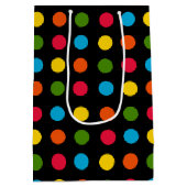 Rood Blauw Groen Geel Sinaasappel Polka Dot | Zwar Medium Cadeauzakje (Achterkant)