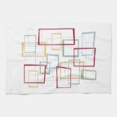 Rood Blauw Groen Geel Vierkantjes Mid-eeuwse Retro Theedoek (Horizontaal)