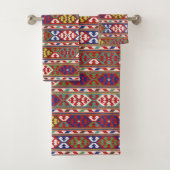 Rood Blauw Groen Geel Wit Oosters Kilim Tapijt Bad Handdoek (Insitu)