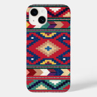 Rood Blauw Groen Geel Wit Oosters Kilim Tapijt