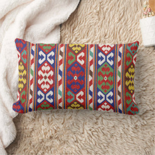 Rood Blauw Groen Geel Wit Oosters Kilim Tapijt Kussen