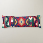 Rood Blauw Groen Geel Wit Oosters Kilim Tapijt Lichaamskussen (Achterkant)