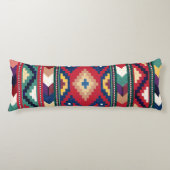 Rood Blauw Groen Geel Wit Oosters Kilim Tapijt Lichaamskussen (Voorkant)