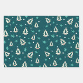 Rood Blauw Groen Kerstboom Sterren Patroon Inpakpapier Vel (Voorkant 2)
