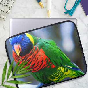 Rood blauw groen loriket vogel foto vet modern laptop sleeve