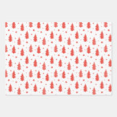 Rood Blauw Groen Overeenkomende Kerstboom Patronen Inpakpapier Vel (Voorkant 3)