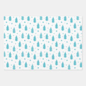 Rood Blauw Groen Overeenkomende Kerstboom Patronen Inpakpapier Vel (Voorkant 2)