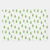 Rood Blauw Groen Overeenkomende Kerstboom Patronen Inpakpapier Vel (Voorkant)