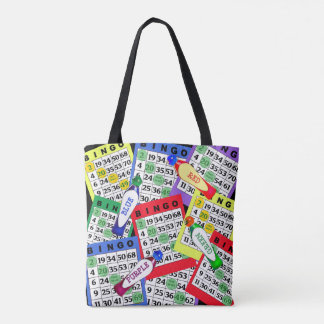 Rood, blauw, groen, Paars, gele BINGO-kaarttas Tote Bag