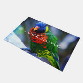 Rood Blauw Groen Vogel Foto Schattige Kleurrijk We Deurmat (Schuin)