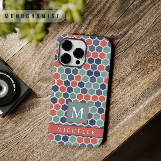 Rood Blauw Groen Zeshoek Geometrisch Case-Mate iPhone Case
