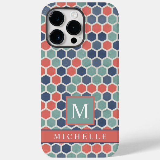 Rood Blauw Groen Zeshoek Geometrisch Case-Mate iPhone Case (Achterkant)