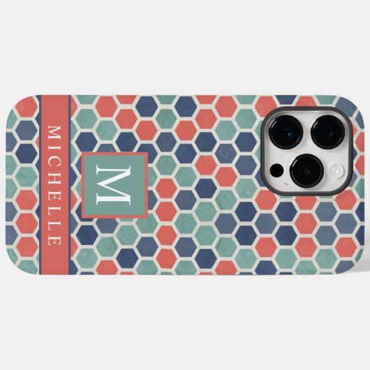  Rood Blauw Groen Zeshoek Geometrisch Case-Mate iPhone Case (Achterkant (horizontaal))