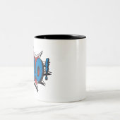 Rood & Blauw  Hero Graphic Super Heroes CLI Tweekleurige Koffiemok (Center)