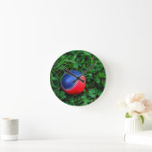 Rood & Blauw Honkbal met het Witte Stikken Ronde Klok (Huis)