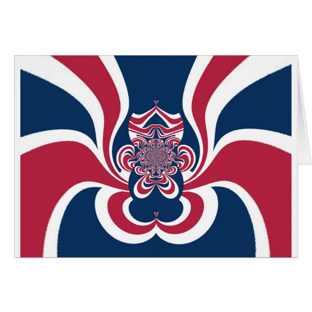 Rood Blauw Kaleidoscoop Art Print (Voorkant Horizontaal)