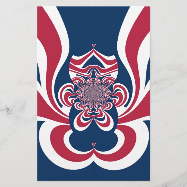 Rood Blauw Kaleidoscoop Art Print (Voorkant)