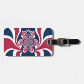 Rood Blauw Kaleidoscoop Art Print Bagagelabel (Voorkant horizontaal)