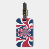 Rood Blauw Kaleidoscoop Art Print Bagagelabel (Voorkant verticaal)