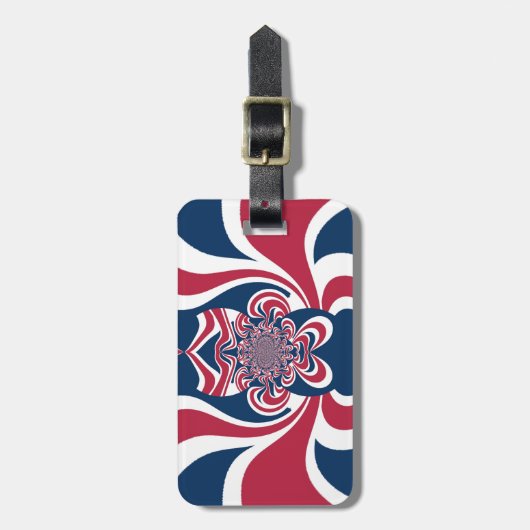 Rood Blauw Kaleidoscoop Art Print Bagagelabel (Voorkant verticaal)