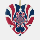 Rood Blauw Kaleidoscoop Art Print Keramisch Ornament (Rechts)