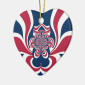 Rood Blauw Kaleidoscoop Art Print Keramisch Ornament (Links)