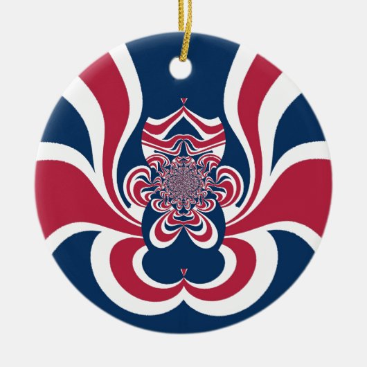 Rood Blauw Kaleidoscoop Art Print Keramisch Ornament (Voorkant)