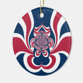 Rood Blauw Kaleidoscoop Art Print Keramisch Ornament (Links)