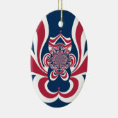 Rood Blauw Kaleidoscoop Art Print Keramisch Ornament (Rechts)