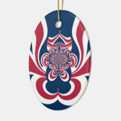 Rood Blauw Kaleidoscoop Art Print Keramisch Ornament (Links)